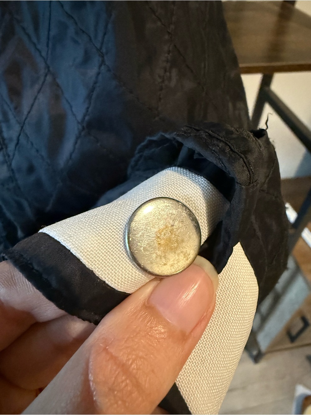 Chicos Black and White Quilted Zip-Front Jacket - Picture 7 of 7